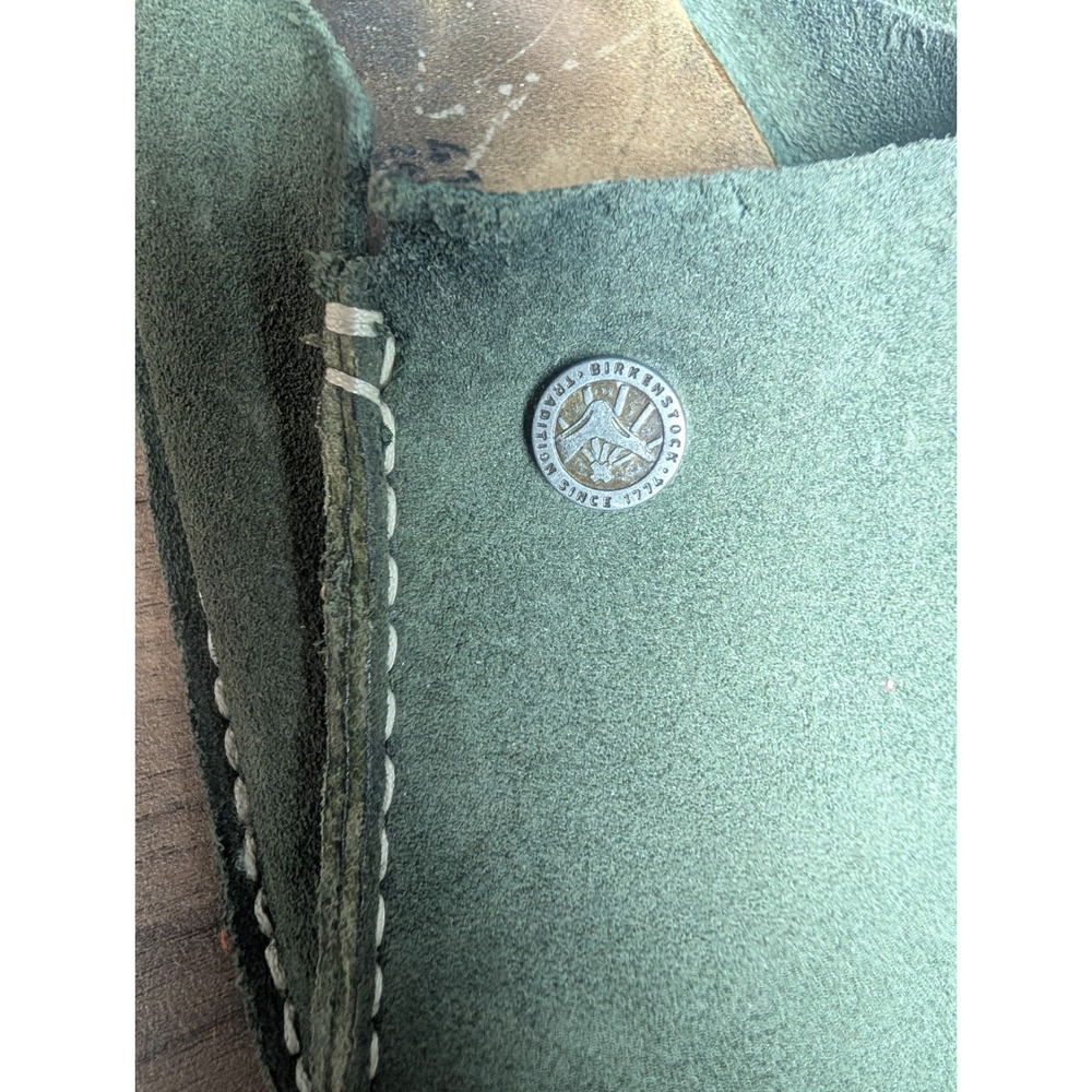Birkenstock Boston Clogs Green Suede Leather Slip On Shoes EU41 US Women 10 Men8 - Picture 5 of 8